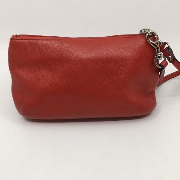 Coach Park Red Pebbled Leather Wristlet with nickel hardware - Picture 3 of 16